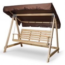 Садовые качели СЕЛЕНА 3.0 деревянные, без покраски (без матраса)