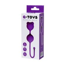 Фиолетовые вагинальные шарики A-Toys с ушками Фиолетовый
