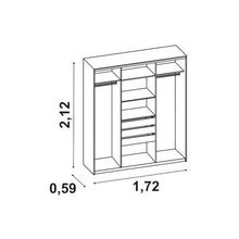 Диал Шкаф-купе арт. 012 Вариант 1 1,72 м