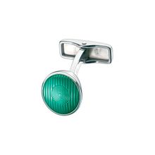 JSX8265K - Запонки DUNHILL "Headlamp" серебро родий зеленый лак " - DUNHILL (Англия)