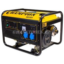 Электростанция CHAMPION GG 3301 Генератор CHAMPION GG3301 мощность 2,8 3,1Квт,объём бака16л, вес 46кг мощность двигателя при 3600 об мин составляет 7,5 л.с., при 3000 об мин 6 л.с.