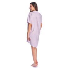 Короткое платье-рубашка в мелкую полосочку