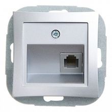 Розетка телефонная 1xRJ11 ДУЭТ, серебристый |  код. WDE000381 |  Schneider Electric