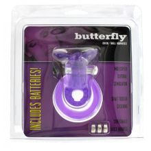 Эрекционное кольцо с вибрацией COCK&BALL RING BUTTERFLY JELLY VIBE (1551)