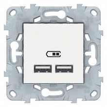 Розетка 2xUSB UNICA NEW, белый |  код. NU541818 |  Schneider Electric