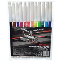 Найт хоук Фломастеры, 12 цветов, с белым колпачком, в ПВХ упаковке 12 цветов