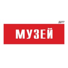 Информационная табличка «Музей» прямоугольная Д277 (300х100 мм)