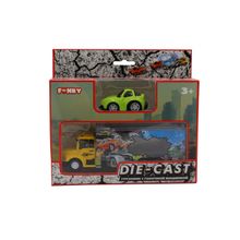 Набор FUNKY TOYS грузовик + машинка die-cast зеленая, спусковой механизм 1:60