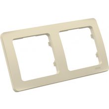 ХЕГЕЛЬ Мастер P402-01 рамка двухместная горизонтальная слоновая кость   HEGEL Master P402-01 рамка 2-х постовая горизонтальная слоновая кость