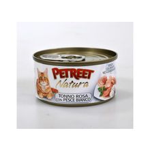 PETREET Tonno Rosa con Pesce Bianco (Петрит) консервы для кошек Кусочки розового тунца с рыбой дорадо