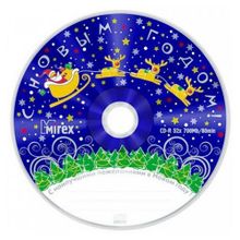 Диск CD-R MIREX 700Mb Новогодние", Cake Box, 25шт"