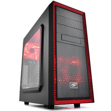 Корпус  Miditower Deepcool TESSERACT SW RED   DP-ATX-TSRBKRD   Black ATX  без  БП,  с окном