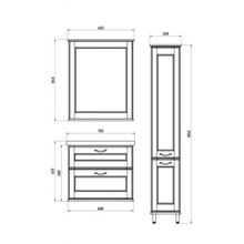 ASB-Woodline Зеркало Прато 70 белое патина серебро, массив ясеня