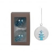 Christmas House Набор из двух прозрачных шаров со вставкой, диаметр 8см (стекло) арт. o-163220