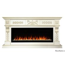 Каминный комплект Corsica 50 WT (белый с золотом) с электрокамином RealFlame Saphir 50
