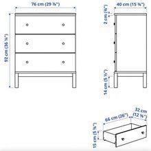 Комод TARVA 3, 76х92х40, Массив сосны