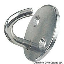 Osculati Round plate hook polished SS 5 mm, 39.324.01