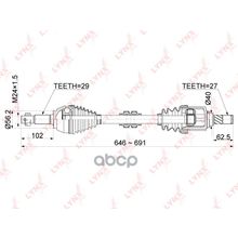 Привод В Сборе | Перед Лев| Nissan Teana (J32) 2.5 08-   Eng.Vq25de   = Fr Lh LYNXauto арт. CD1115