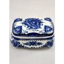 Шкатулка сувенирная "Московская". Гжельский фарфор. арт. 1011