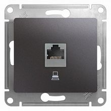 Розетка компьютерная 1xRJ45 Cat.5 GLOSSA, графит |  код. GSL001381K |  Schneider Electric