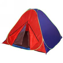 Палатка самораскладывающаяся 3-местная 1-слойная, цвет красно-синий, 200*200*135