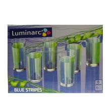 Набор высоких стаканов (270 мл) Luminarc BLUE STRIPES G1973 - 6 шт