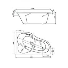 Акриловая ванна Santek Ибица XL 160х100 (1WH112037) правая