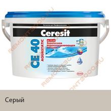 ЦЕРЕЗИТ СЕ 40 затирка водооталкивающая №07 серая (2кг)   CERESIT CE-40 Aquastatic эластичная затирка водооталкивающая противогрибковая №07 серая (2кг)