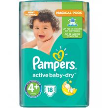 Pampers Active Baby-Dry 9-16 кг 4+ 62 шт.