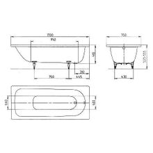 Ванна стальная Kaldewei SANIFORM PLUS 170х75 3,5мм
