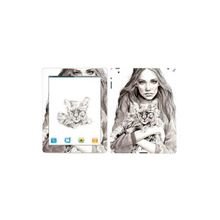 Виниловая наклейка на iPad 2 и iPad 3 iSwag "Девочка с кошкой"
