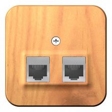 Розетка компьютерная 2xRJ45 Cat.5 BLANCA, ясень |  код. BLNIA045455 |  Schneider Electric