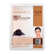 Dermal Mink Oil Collagen Essence Mask Коллагеновая тканевая маска для лица с маслом норки, 23 г