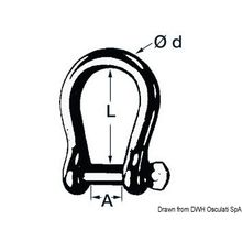 Osculati Galvanized steel bow shackle 16 mm, 08.329.16