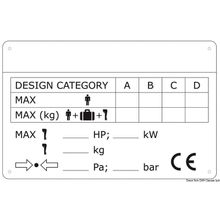 Osculati CE boat identification plate for outboard engines, 54.410.00
