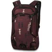 Женский рюкзак для катания на сноуборде Dakine Womens Heli Pack 12L Sundance коричневый с принтом треугольников