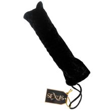 Стеклянная анальная втулка с черным хвостиком - 9,5 см. прозрачный