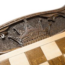 Шахматы + нарды резные "Корона"  50