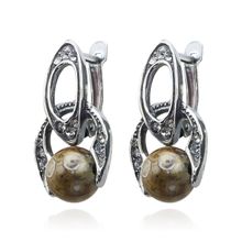 Серьги с ониксом (посеребрение), Magia di Natura (арт. 76595-1)