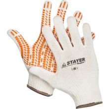 Перчатки STAYER "EXPERT" трикотажные с защитой от скольжения, 10 класс, х б, S-M
