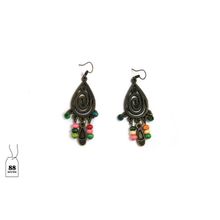 Серьги с деревянными бусинами