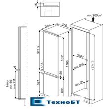 Встраиваемый холодильник Smeg CD7276NLD2P1