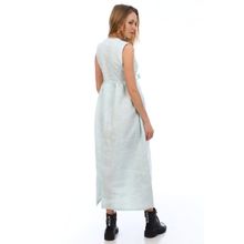 Платье безрукавное миди изо льна - Соландж | голубое