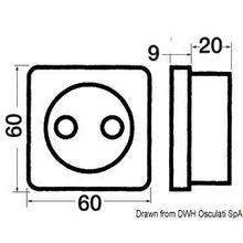 Osculati Double TV-socket, chromed, 14.490.03