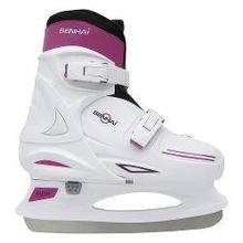 Коньки ледовые SENHAI RELAX PW-229, раздвижные, нержавеющая сталь, белый, р. 29-32 (S)