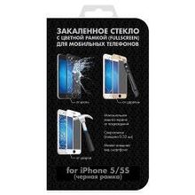 Защитное стекло DF iColor-02 для Apple iPhone 5 5S SE, прозрачное, с рамкой, черный