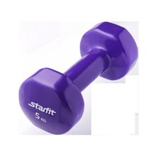 STARFIT Гантель виниловая DB-101 5 кг, фиолетовая
