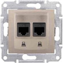 Schneider Electric Розетка компьютерная 2хRJ45 Schneider Electric Sedna STP SDN4600168 ID - 237413