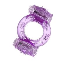 Фиолетовое виброкольцо с двумя вибропульками Фиолетовый