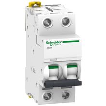 Выключатель автоматический двухполюсный iC60N 63А D 6кА | код. A9F75263 | Schneider Electric